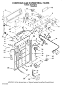 CONTROLS AND REAR PANEL PARTS Diagram and Parts List for MTW5870TW0  Maytag Washer