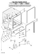 TUB AND FRAME PARTS Diagram and Parts List for MDBH985AWW10  Maytag Dishwasher
