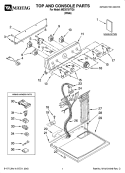TOP AND CONSOLE PARTS Diagram and Parts List for MED5707TQ0  Maytag Dryer