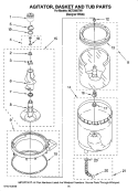 AGITATOR, BASKET AND TUB PARTS Diagram and Parts List for MET3800TW1  Maytag Washer Dryer Combo