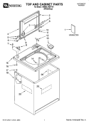 TOP AND CABINET PARTS Diagram and Parts List for 7MMSL7959TW1  Maytag Washer