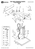 TOP AND CONSOLE PARTS Diagram and Parts List for YMED5720TQ1  Maytag Dryer
