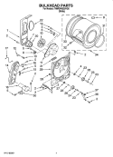 BULKHEAD PARTS, OPTIONAL PARTS (NOT INCLUDED) Diagram and Parts List for 7MMGP0030VQ0  Maytag Dryer