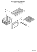 FREEZER SHELF PARTS Diagram and Parts List for JS42CXDUDB00  Jenn-Air Refrigerator