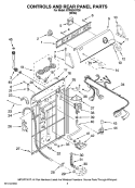 CONTROLS AND REAR PANEL PARTS Diagram and Parts List for NTW5240TQ0  Amana Washer