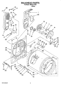 BULKHEAD PARTS Diagram and Parts List for MGD5770TQ0  Maytag Dryer