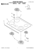 COOKTOP PARTS Diagram and Parts List for JEC8430BDS10  Jenn-Air Cooktop