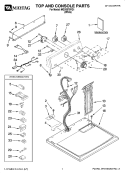 TOP AND CONSOLE PARTS Diagram and Parts List for MGD5570TQ1  Maytag Dryer