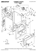 CABINET PARTS Diagram and Parts List for AED4470TQ0  Admiral Dryer