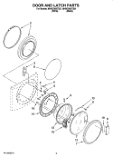 DOOR AND LATCH PARTS Diagram and Parts List for MHWZ400TB01  Maytag Washer