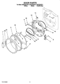 DOOR PARTS, OPTIONAL PARTS (NOT INCLUDED) Diagram and Parts List for MGDZ600TK1  Maytag Dryer