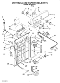 CONTROLS AND REAR PANEL PARTS Diagram and Parts List for MTW5640TQ2  Maytag Washer