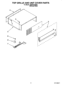 TOP GRILLE AND UNIT COVER PARTS Diagram and Parts List for JS48PPDUDB00  Jenn-Air Refrigerator