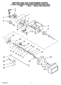 MOTOR AND ICE CONTAINER PARTS Diagram and Parts List for MSD2542VEW00  Maytag Refrigerator