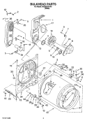 BULKHEAD PARTS Diagram and Parts List for MGD5870TW0  Maytag Dryer