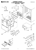 CABINET PARTS Diagram and Parts List for JUW248LBRS00  Jenn-Air Wine and Beverage Cooler