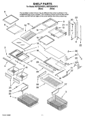 SHELF PARTS Diagram and Parts List for MBF2262HEB13  Maytag Refrigerator
