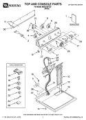 TOP AND CONSOLE PARTS Diagram and Parts List for MED5730TQ0  Maytag Dryer