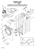 CABINET PARTS Diagram and Parts List for NGD7200TW10  Amana Dryer