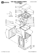 TOP AND CABINET PARTS Diagram and Parts List for MTW6700TQ0  Maytag Washer