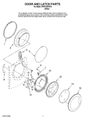DOOR AND LATCH PARTS, OPTIONAL PARTS (NOT INCLUDED) Diagram and Parts List for NFW7200TW10  Amana Washer