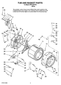 TUB AND BASKET PARTS Diagram and Parts List for NFW7200TW10  Amana Washer