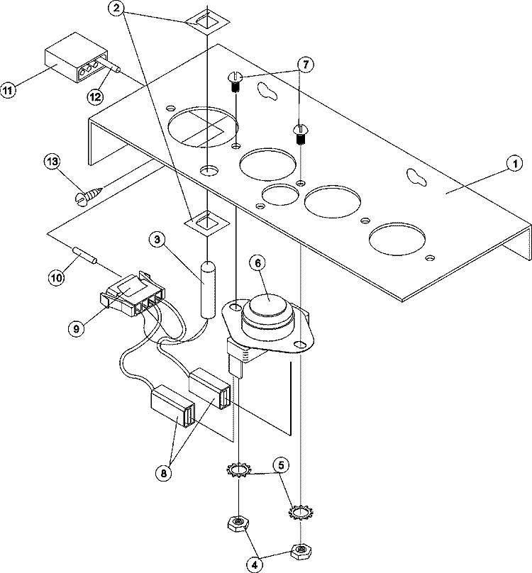TEMPERATURE SENSOR BRACKET Diagram and Parts List for MDG120PHVW  Maytag Dryer
