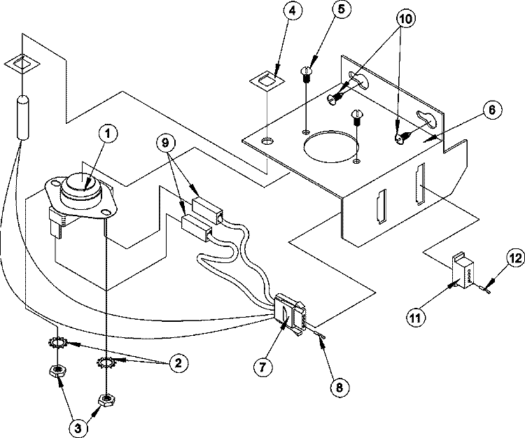 SENSOR BRACKET Diagram and Parts List for MDG76PCBWW  Maytag Dryer