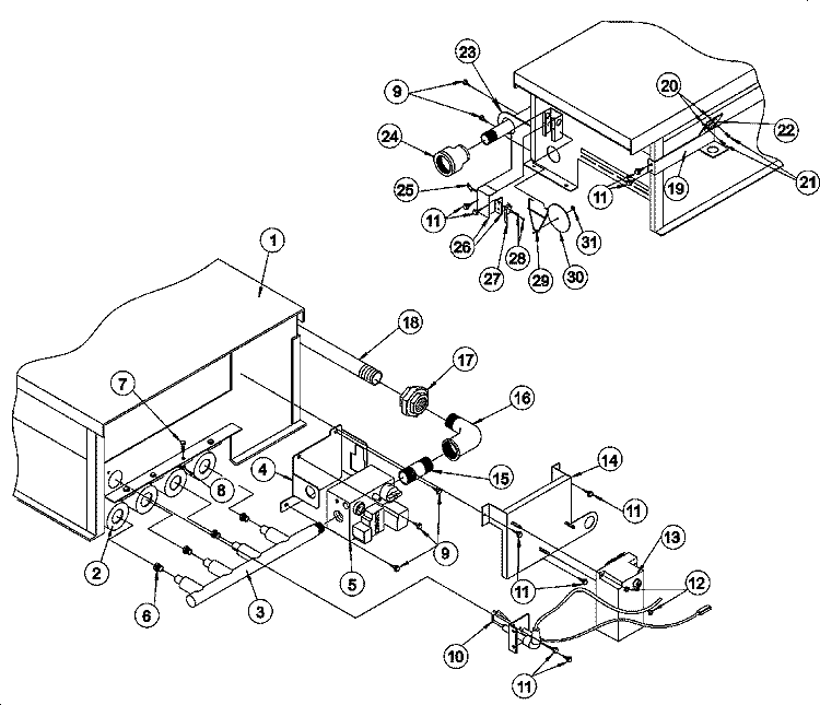 GAS BURNER Diagram and Parts List for MDG75PNVVQ  Maytag Dryer