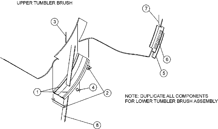 TUMBLER BRUSH ASSEMBLY Diagram and Parts List for MLG31PCBWW  Maytag Dryer