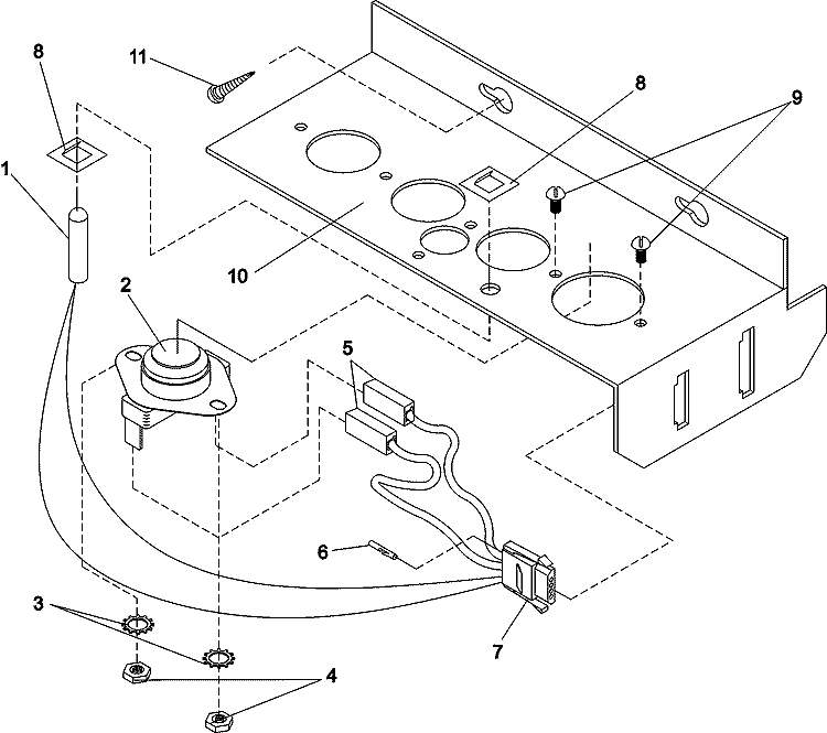 SENSOR BRACKET Diagram and Parts List for MDG30PCCWW  Maytag Dryer