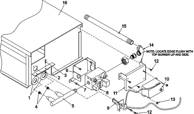 BURNER BOX Diagram and Parts List for MDG30PCCWW  Maytag Dryer