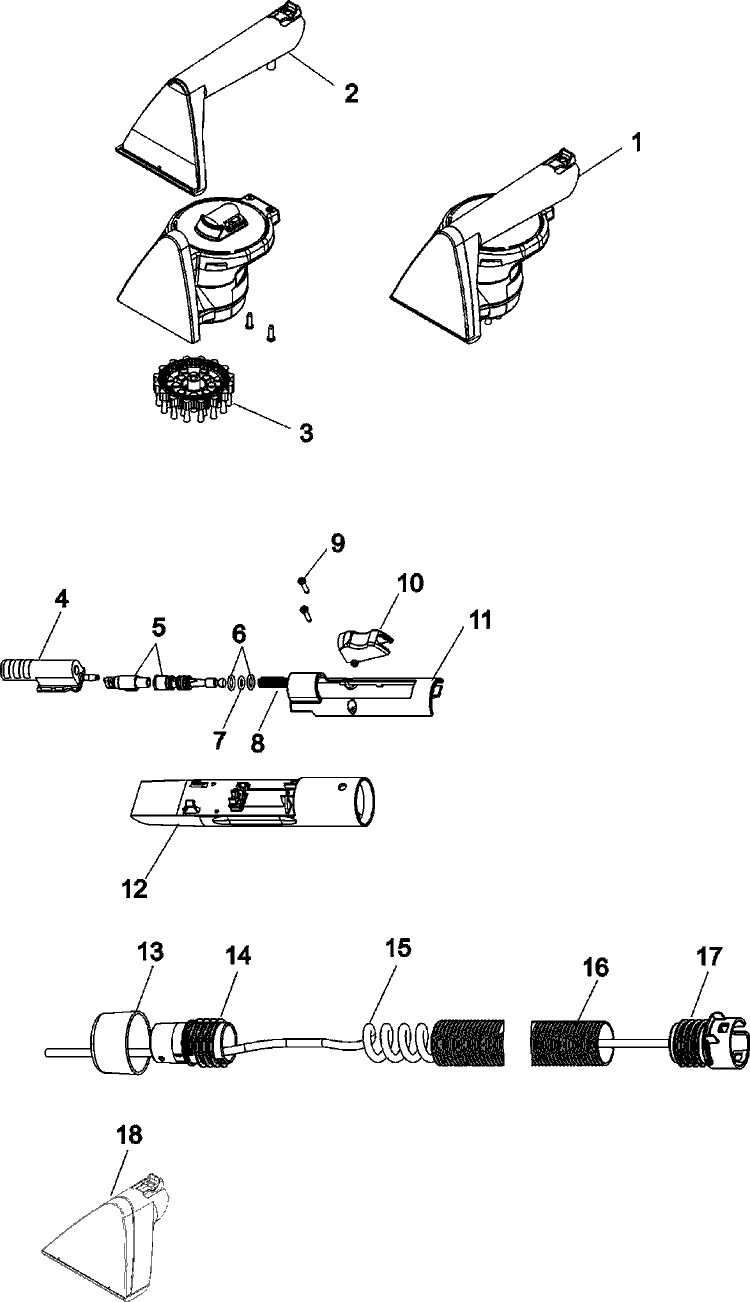 HOSE AND TOOLS (473.85931400) Diagram and Parts List for 47385931400 473.85931400 Hoover Upright Vacuum