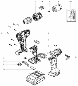 Diagram Diagram and Parts List for BS18 18217000 Metabo Cordless Drill