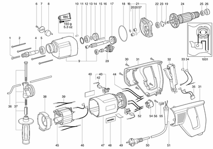 Part Location Diagram of 316035080 Metabo Carbon Brush
