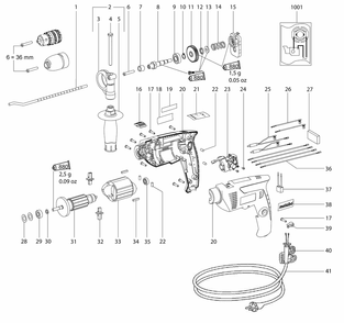 Diagram Diagram and Parts List for SBE561 01160000 Metabo Impact Driver