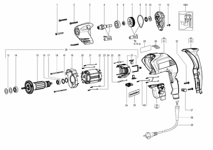 Diagram Diagram and Parts List for BE4006 00554000 Metabo Drill