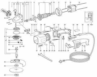 Part Location Diagram of 339006790 Metabo Washer