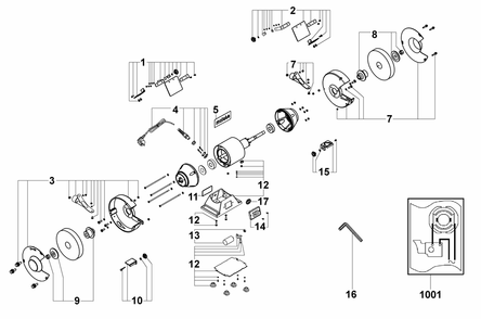 Diagram Diagram and Parts List for DS200 19200000 Metabo Bench Grinder