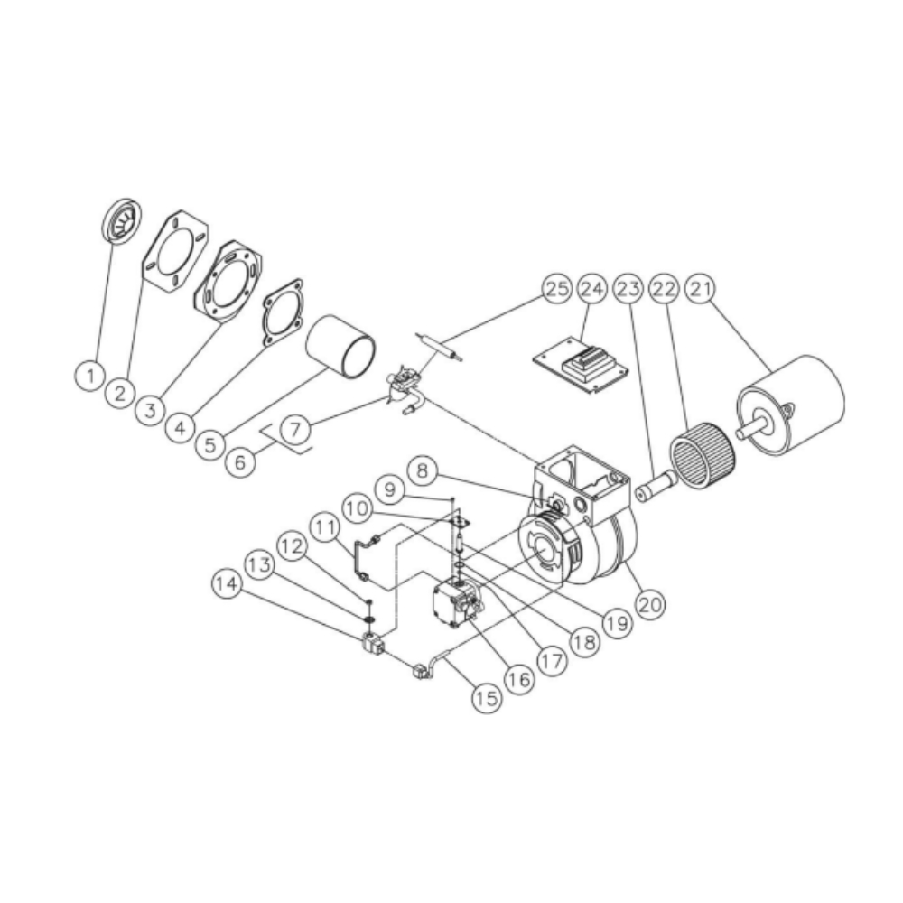 Burner Diagram and Parts List for HDS-3506-0H6G  Mi-T-M Pressure Washer