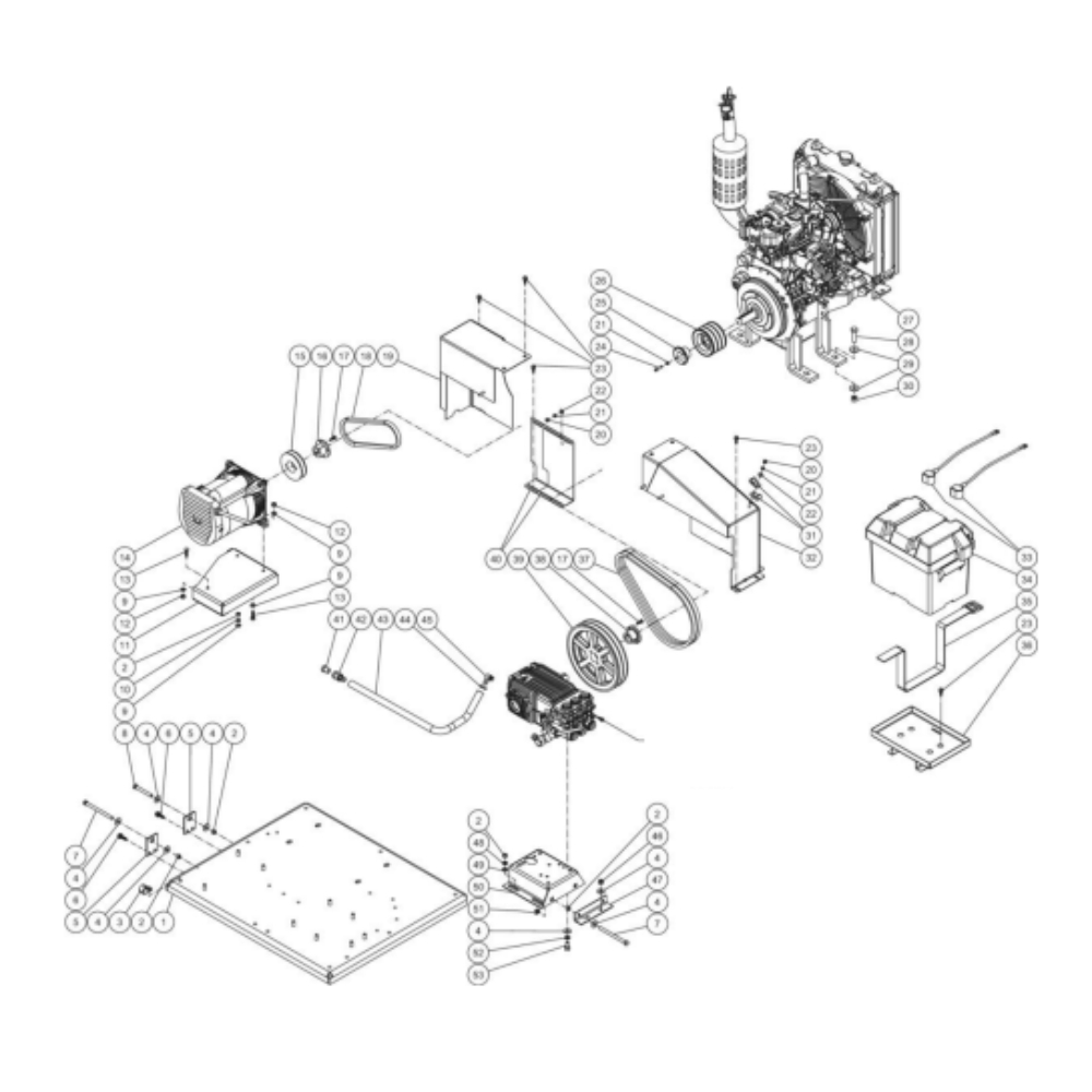 Isolation Plate Diagram and Parts List for HDS-3006-0R7G  Mi-T-M Pressure Washer