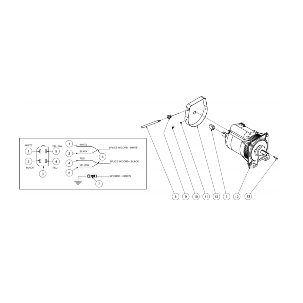 Alternator Diagram and Parts List for HS-3505-0MDK  Mi-T-M Pressure Washer