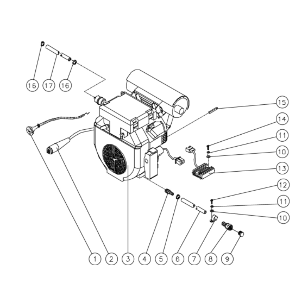 Engine Diagram and Parts List for HDS-3505-0H6A  Mi-T-M Pressure Washer