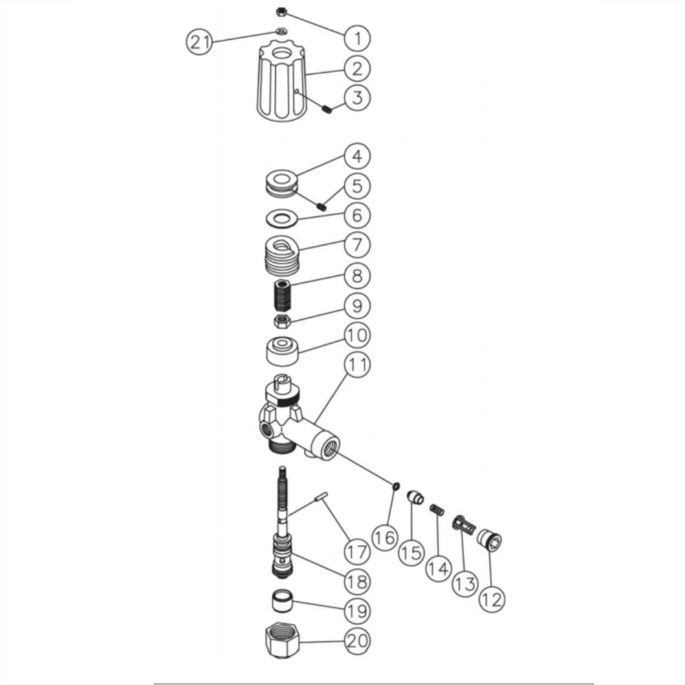 Unloader Diagram and Parts List for HG-3004-3230  Mi-T-M Pressure Washer