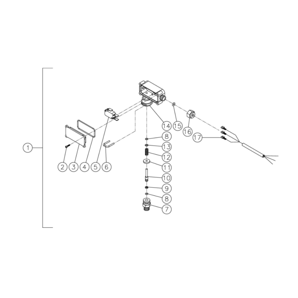 Pressure Switch Diagram and Parts List for HDS-4005-0K6G  Mi-T-M Pressure Washer