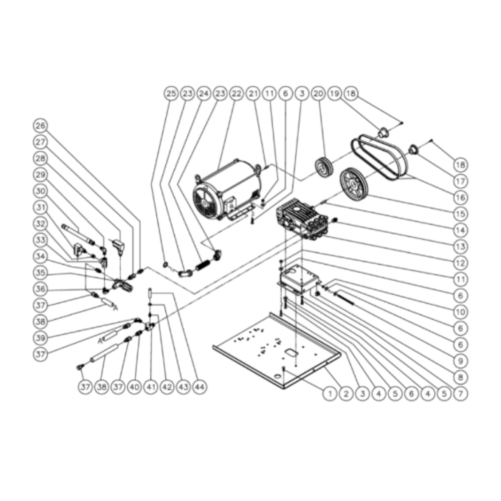 Motor/Pump Diagram and Parts List for HHD-3004-0E5G  Mi-T-M Pressure Washer
