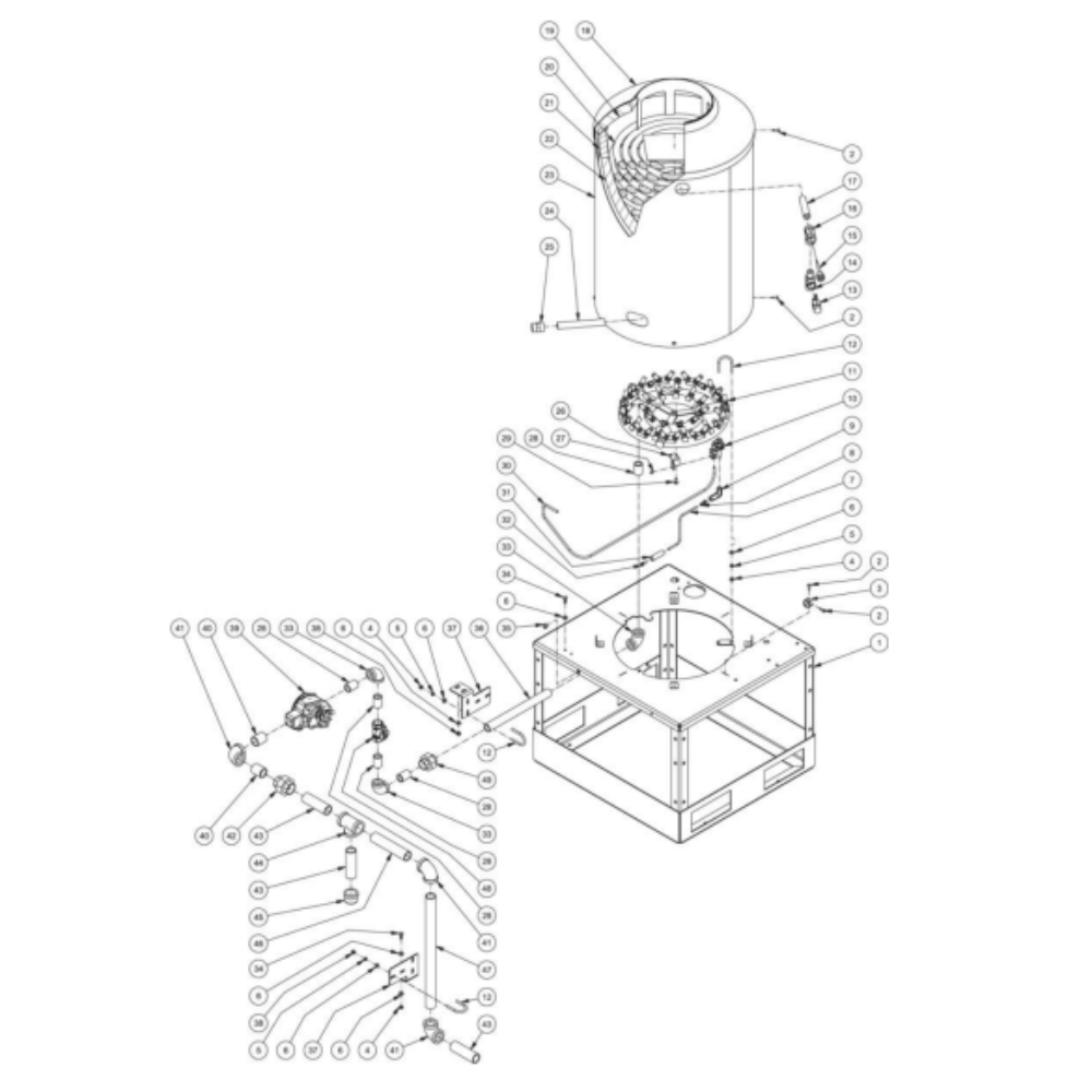Burner Diagram and Parts List for HG-1805-3460  Mi-T-M Pressure Washer