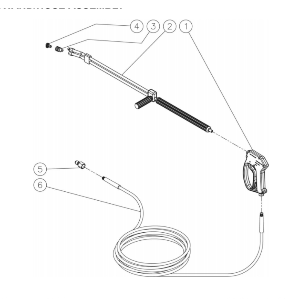 Gun/Wand/Hose Diagram and Parts List for HDC-3005-0K6G  Mi-T-M Pressure Washer