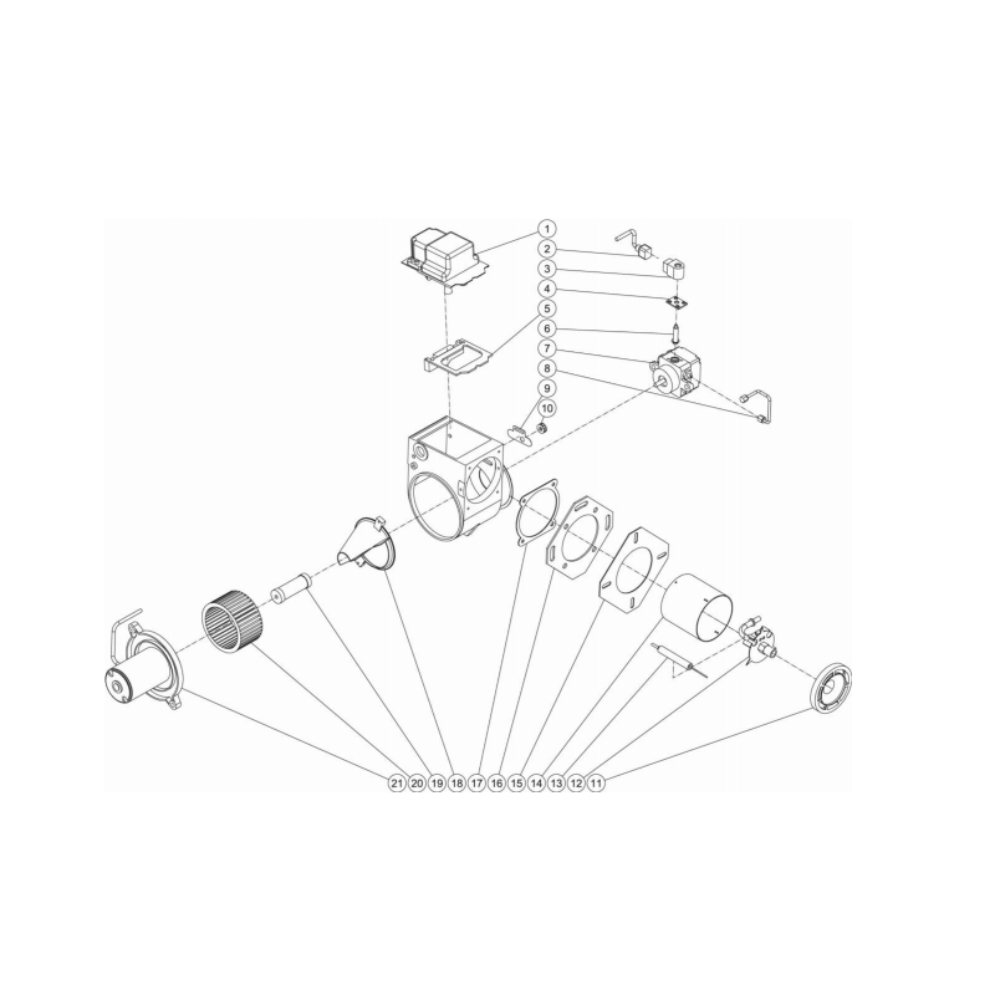 Burner Diagram and Parts List for HDC-3005-0K6G  Mi-T-M Pressure Washer