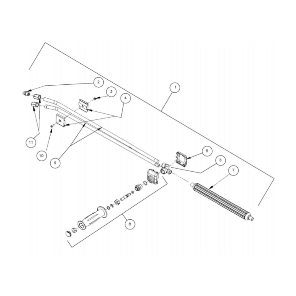 Dual Lance Diagram and Parts List for HG-3004-3460  Mi-T-M Pressure Washer